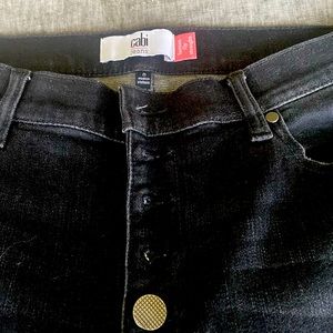 Cabi Button Fly Straight Black Jeans!